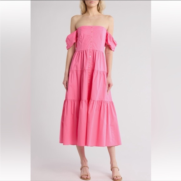 STAUD Dresses & Skirts - NWT Staud elio dress in pink plumeria